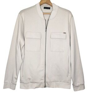 ELIE TAHARI Men's Beige Long Sleeve Zip Up Flap Pocket Jacket Size‎ Large